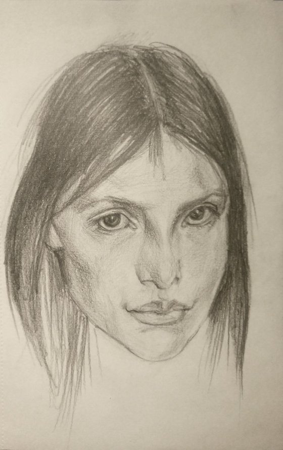 Copy study drawing N. Feshin portrait.