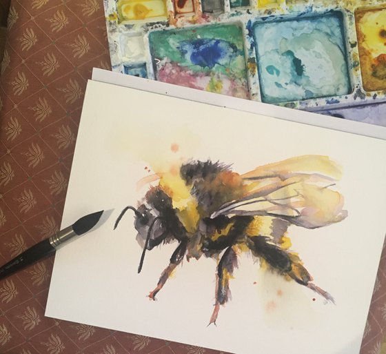Watercolour Bee 4