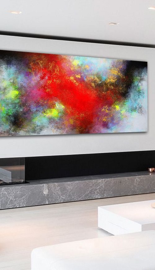 200x100cm.  Abstract Painting / Alex Senchenko © 2019 / Temptation by Alex Senchenko