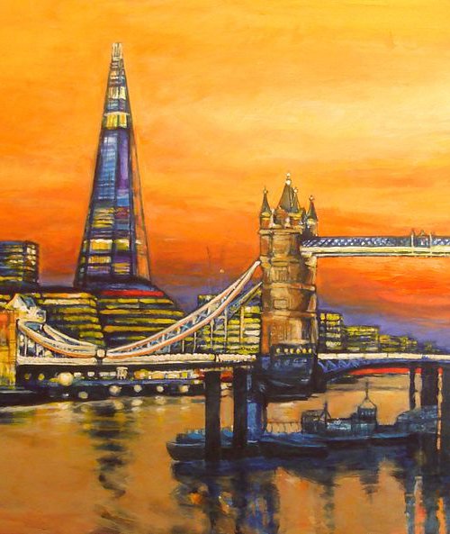 London Skyline Of Tower Bridge And Shard by Patricia Clements