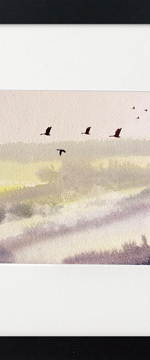 Marshland mist geese by Teresa Tanner