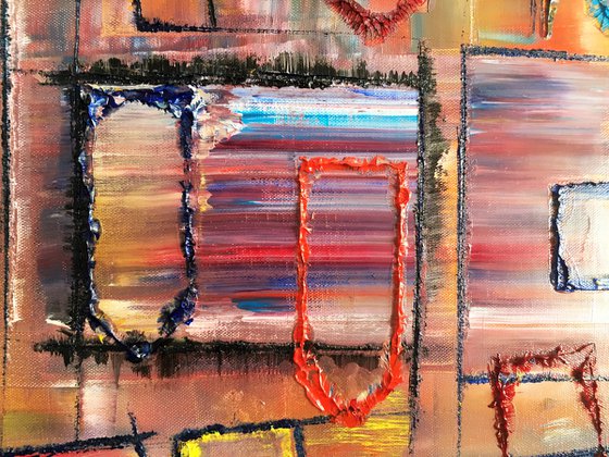 "It Will All Make Sense" - Original Xt Large PMS Abstract Triptych Oil Paintings On Canvas - 66" x 40"