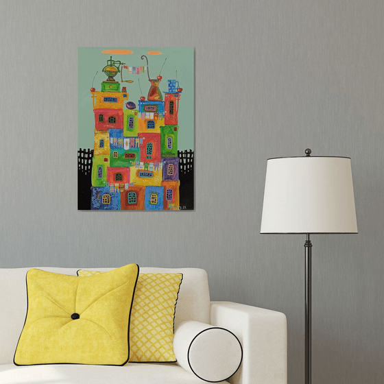 Childhood dreams-56 (50x70cm, oil painting, modern art, ready to hang)
