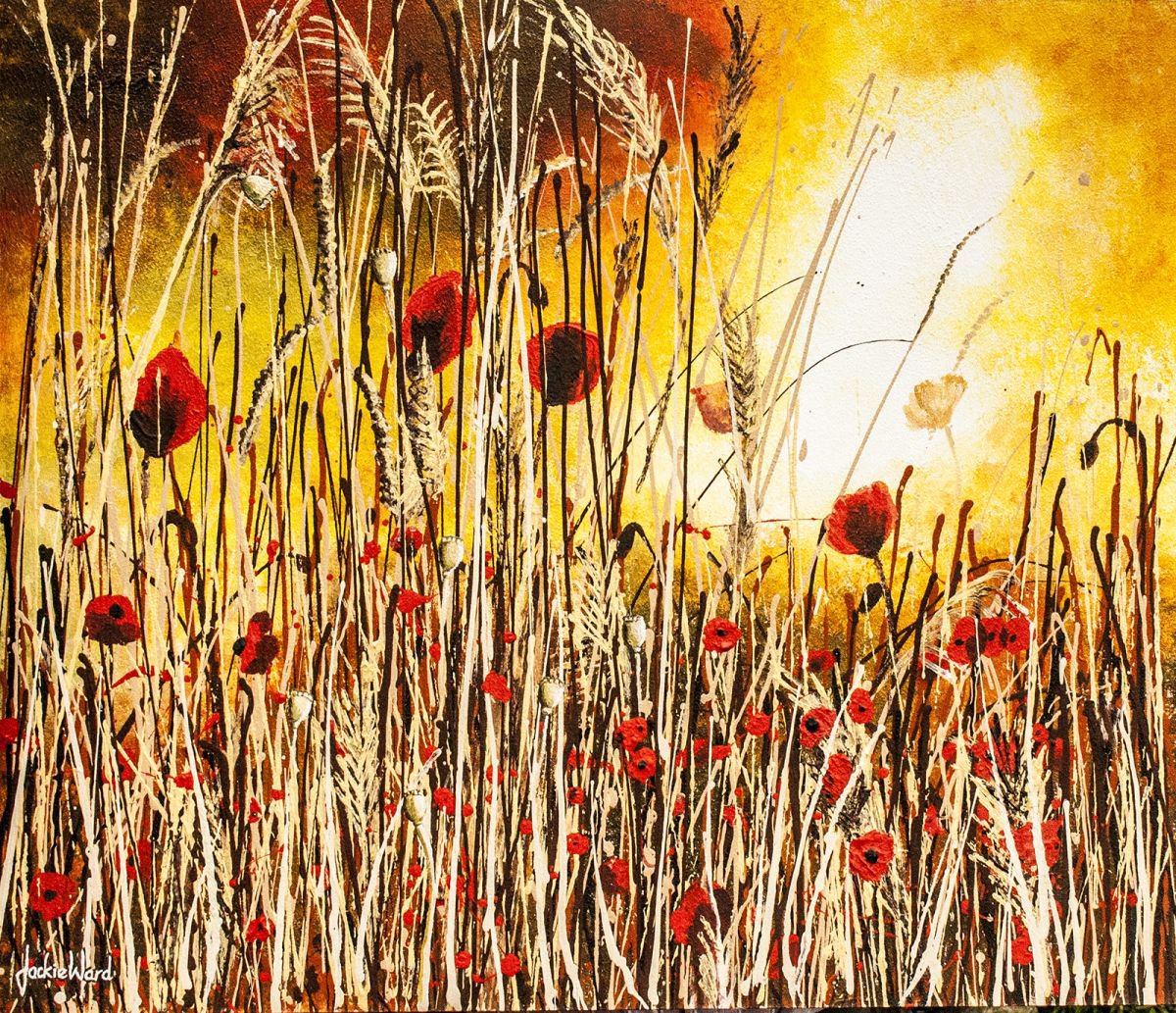  Poppy Blaze By Jackie Ward, 36 X 32, Artwork For Sale On Artfinder