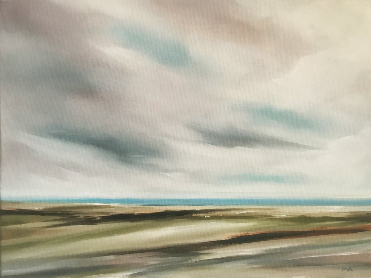 Expressive Landscape Oil Painting By Mullo Art, 16 X 12", A Place We Go Beyond The Tides, Original Artwork