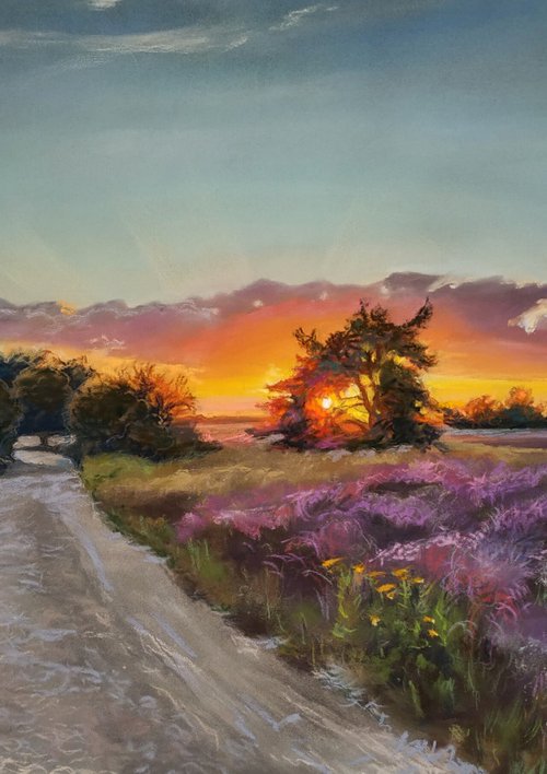 «Moorland at sunset»/«Paesaggio di erica al tramonto» by Iryna Makovska