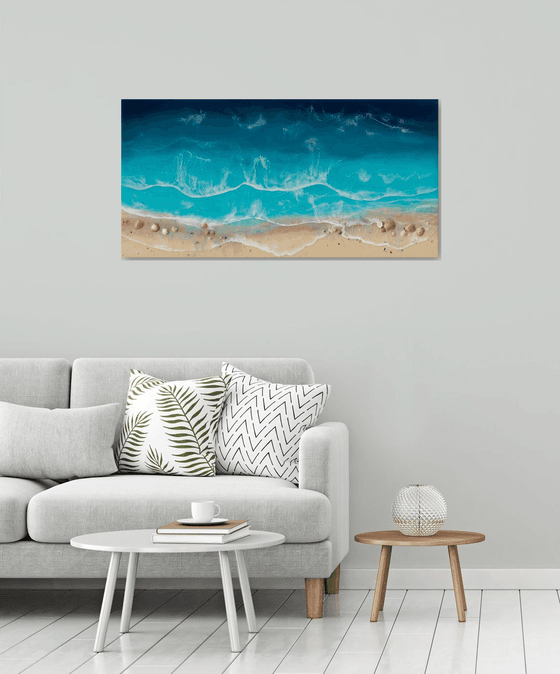 Serenity Beach - Resin on wood