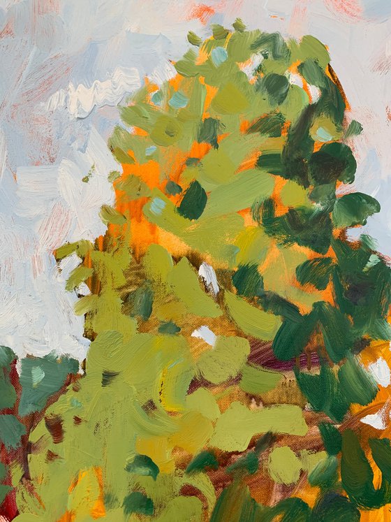 Man and Dog Under a Tree