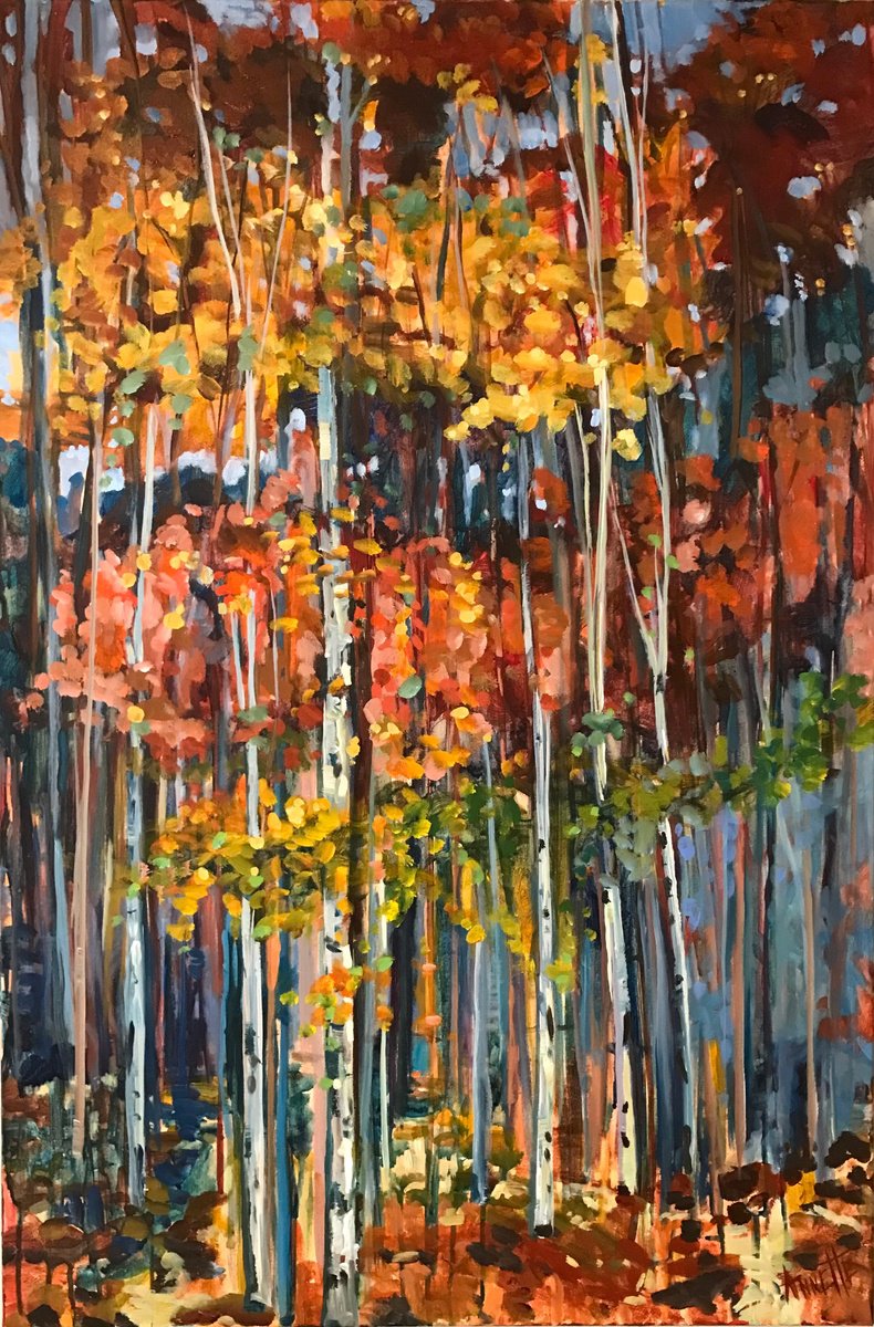 Sunlit Aspens by Annette Wolters