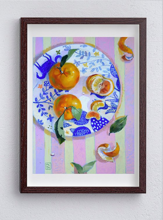 still life with tangerines