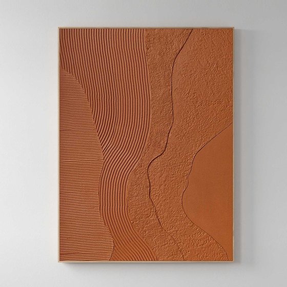 "Nile 2" Terracotta textured abstract art