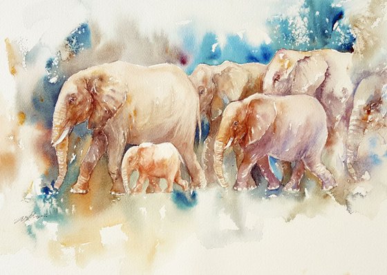 Heading Home_ Herd of Elephants
