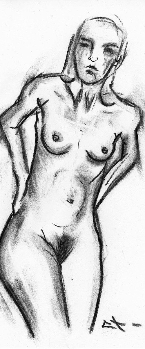 EXPRESSIVE NUDE SKETCH by Lionel Le Jeune