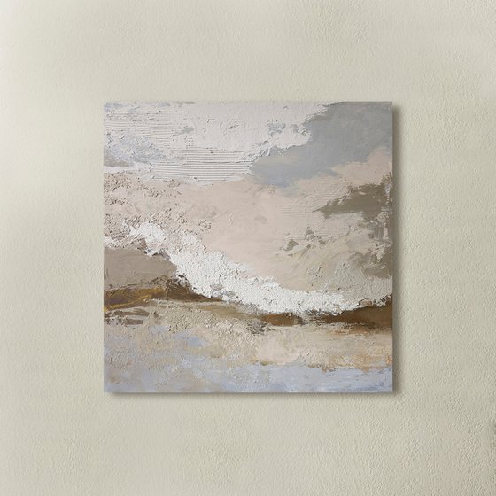 "Vella 2" Blue gray abstract textured art
