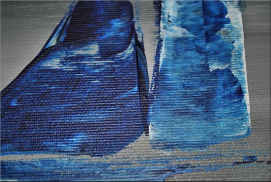 Blue Sails III - Abstract Seascape - Acrylic Painting - Canvas Art- Blue Wall Art