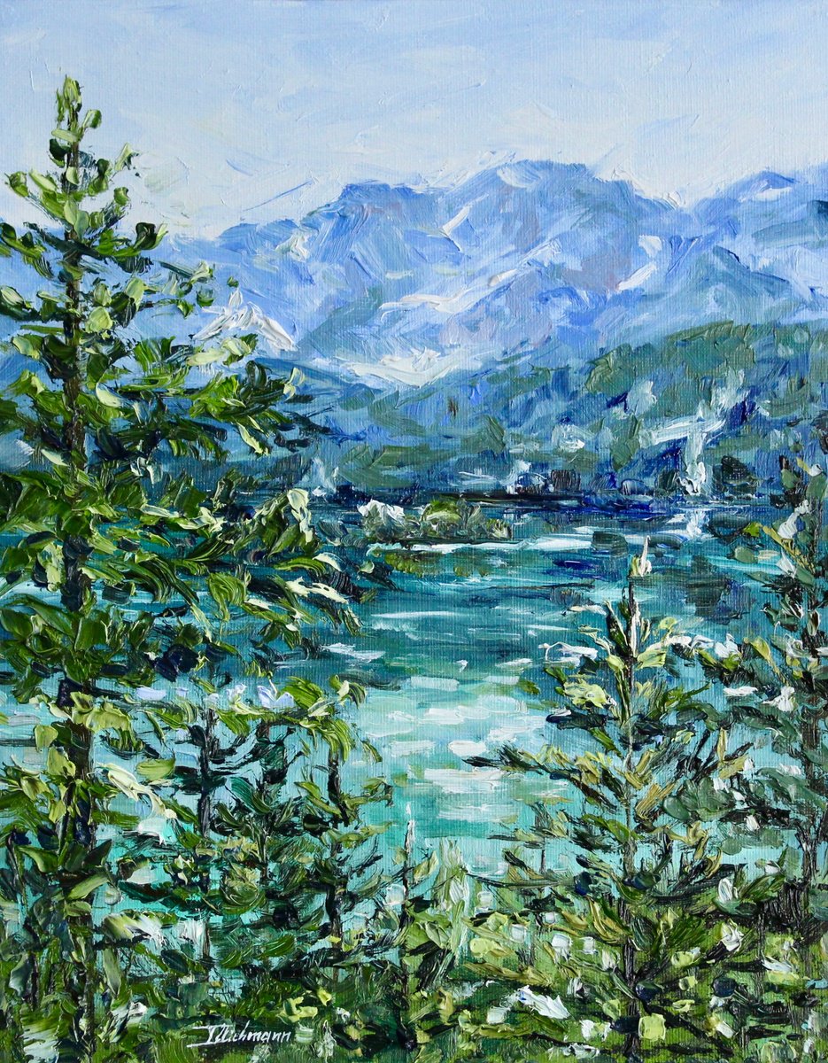 Impressionistic Landscape Oil Painting By Liza Illichmann, 9 X 12", Harmony Of Heights, Original Artwork