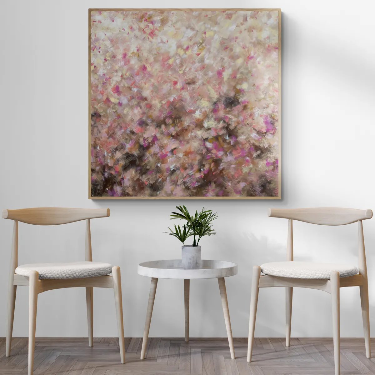 Organic Abstract Acrylic Painting By Katherine Spiller, 41 X 41", Calm Of The Coast, Original Artwork