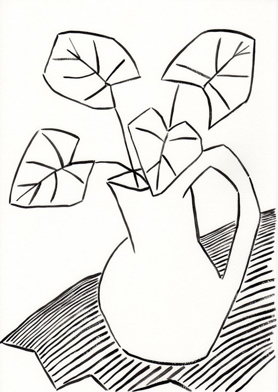 Vase and Leaves #2