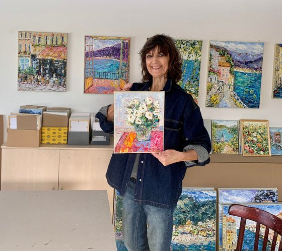 Bright still life with flowers