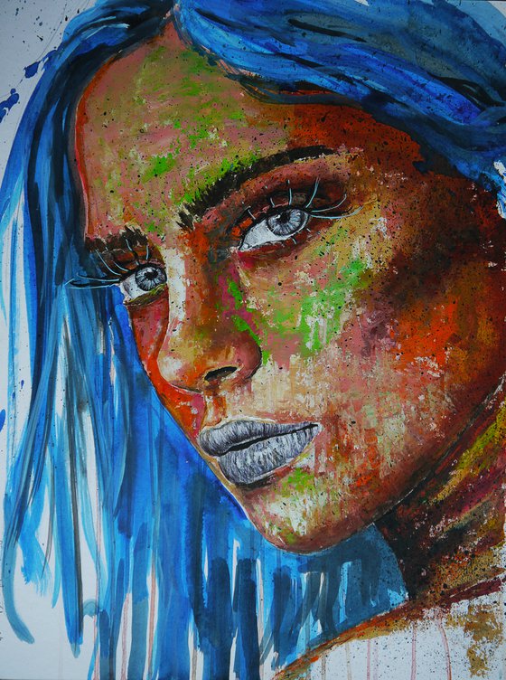 Portrait PS 56  POP WOMAN CONTEMPORARY Original