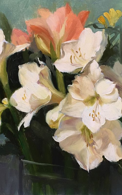 White Amaryllis by Ling Strube