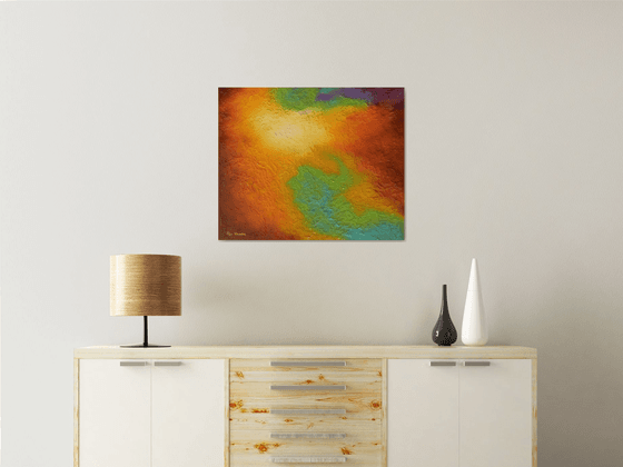 The Convergence - large abstract aerial painting; home, office decor; gift idea