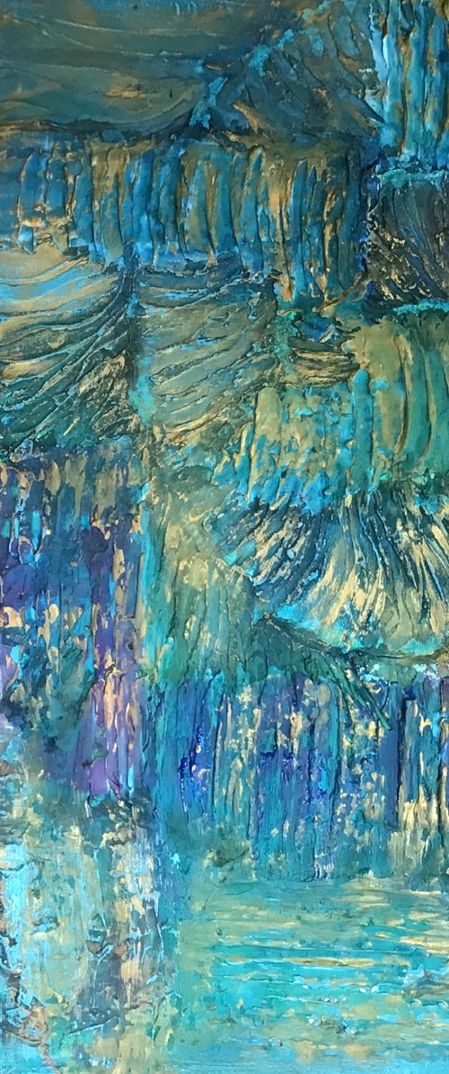Aztec In Turquoise and Gold by Maxine Anne Martin