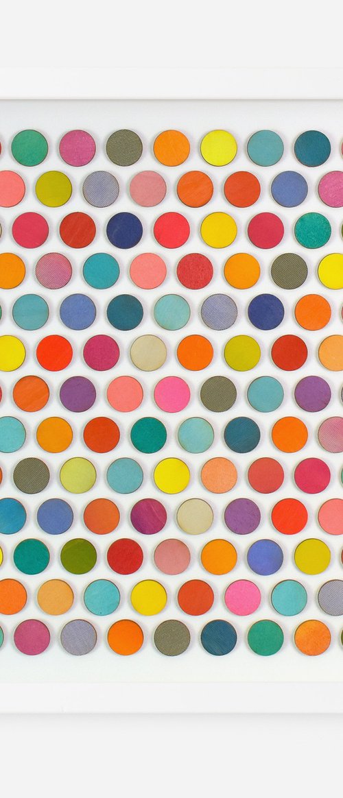 One Hundred And Thirty Seven Painted Dots Collage by Amelia Coward