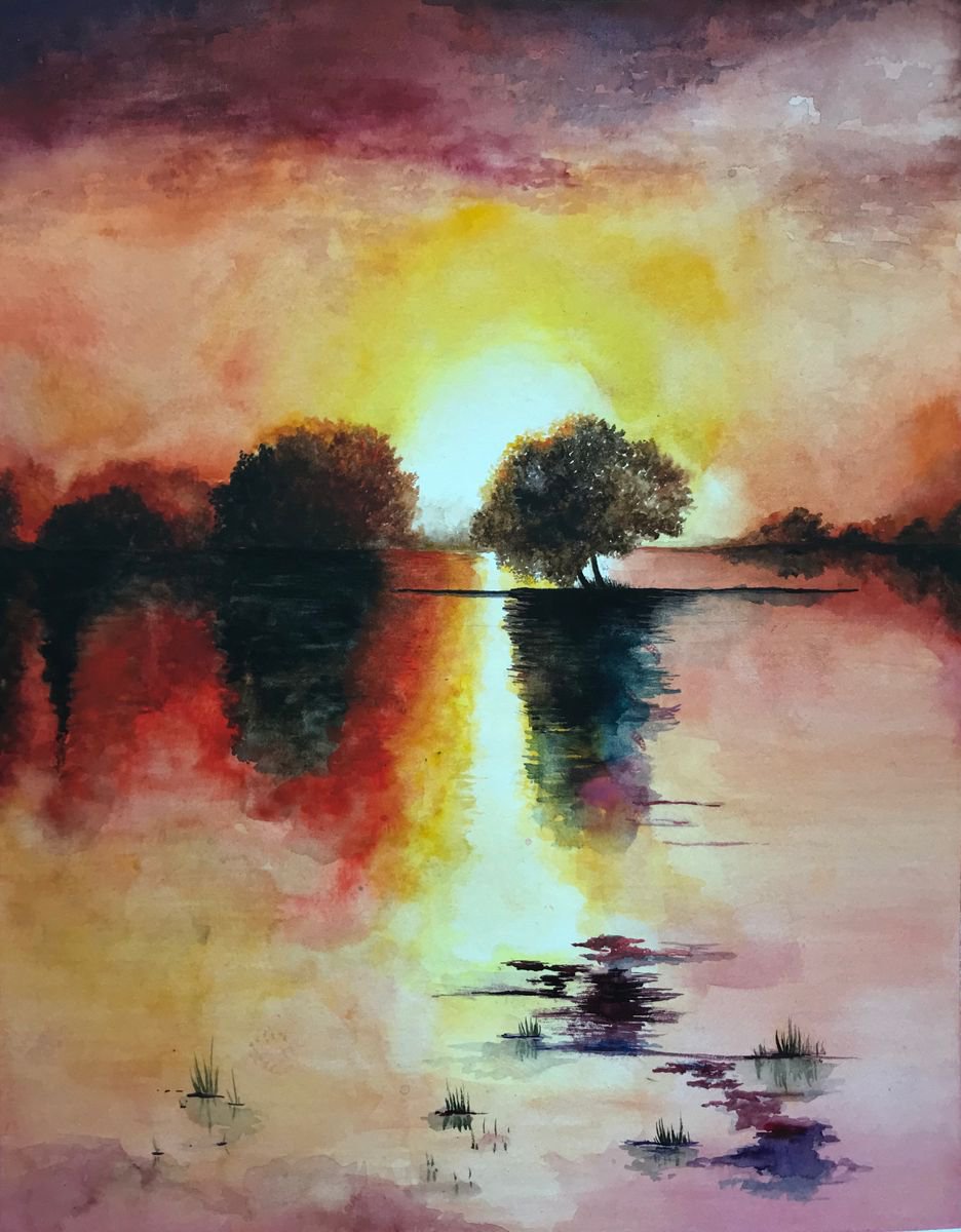 A Red Sunset by Kseniia Kozulina