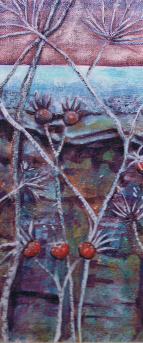 Frosted Stems & Rosehips by Michele Wallington