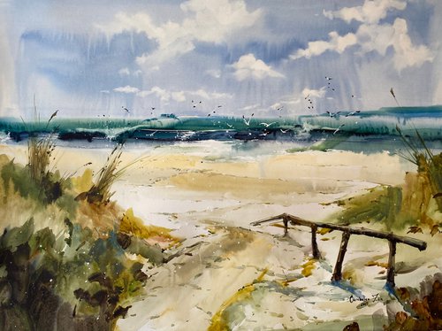 Watercolor "Summer Day” perfect gift by Iulia Carchelan
