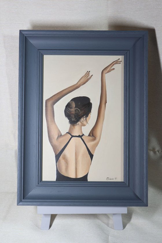 Strenght and Grace, Dance, Ballet Dancer Oil Painting, Ballerina, Framed Art