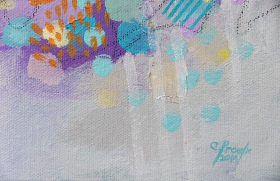 Les galets de la Grande Échouerie - Original mixed media abstract painting, Ready to hang