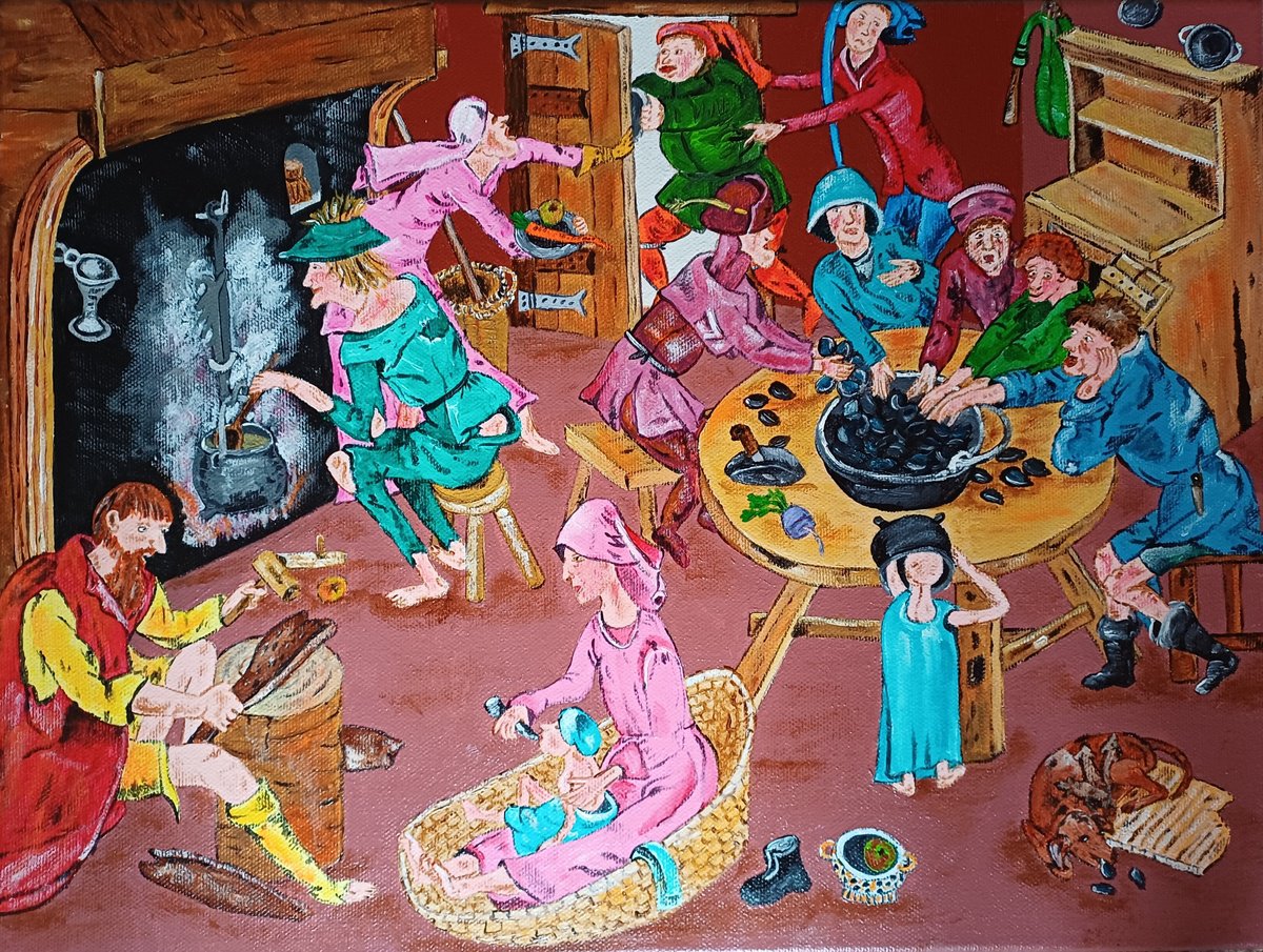 Acrylic Painting , The Kitchen By Corinne Hamer, 16 X 12, Artwork For Sale On Artfinder