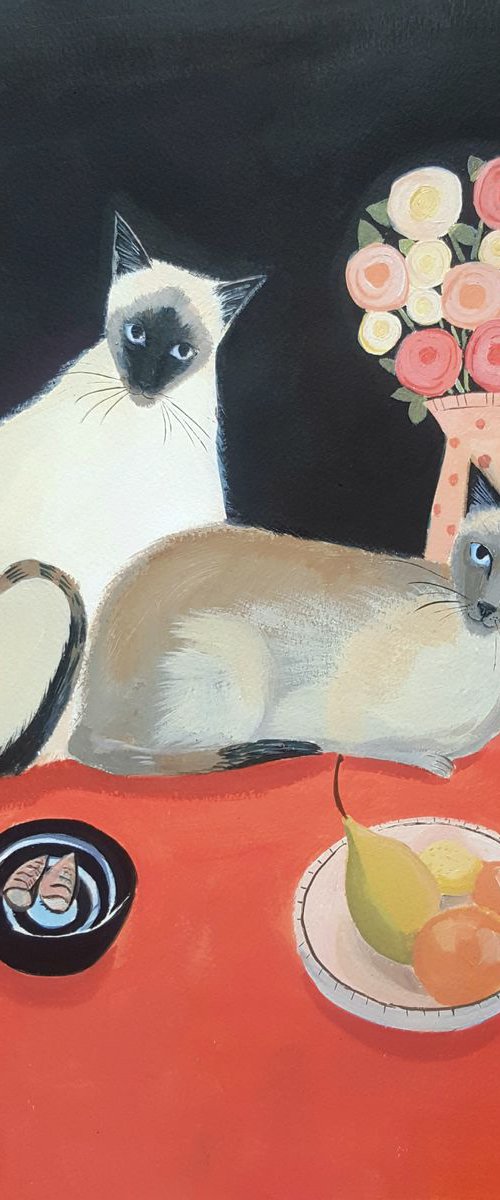 Siamese Cats by Mary Stubberfield