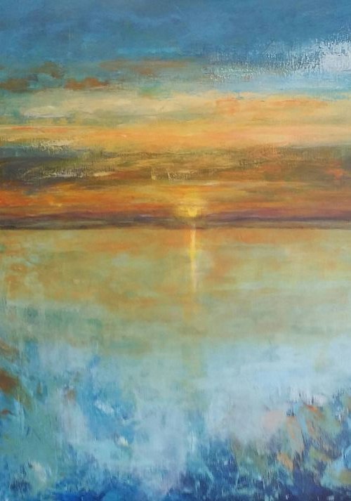 Sunset at sea by Els Driesen
