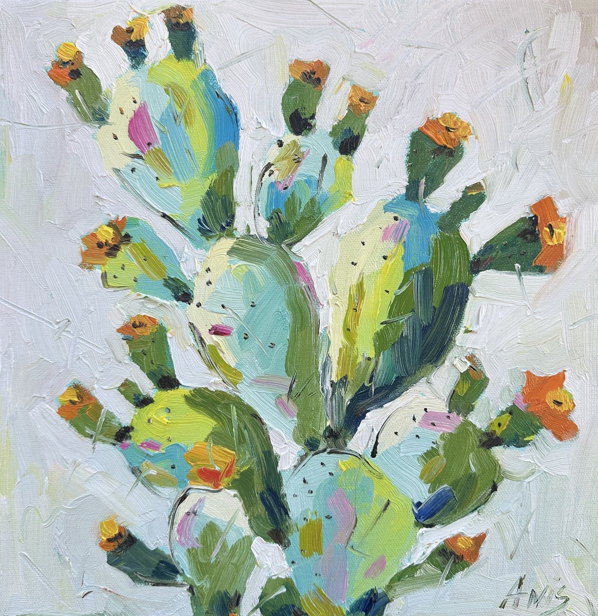 Colorful Cactus 2 By Irina Anis, 12 X 12, Artwork For Sale On Artfinder