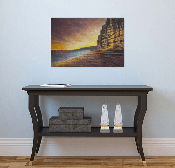West Bay Cliffs At Sunset