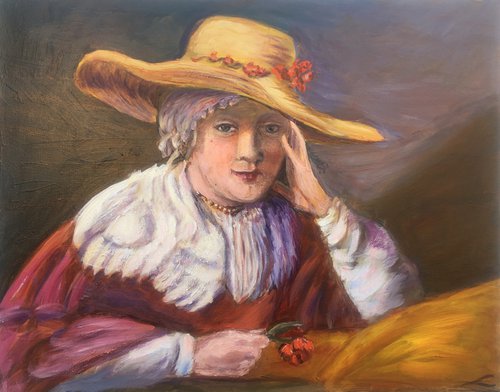 Young girl in a hat by Elena Sokolova