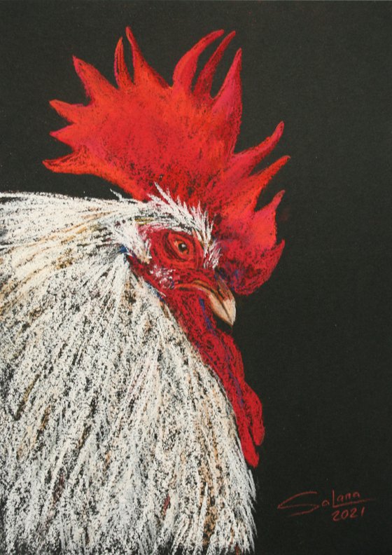 Rooster VII - Pet portrait /  ORIGINAL PAINTING