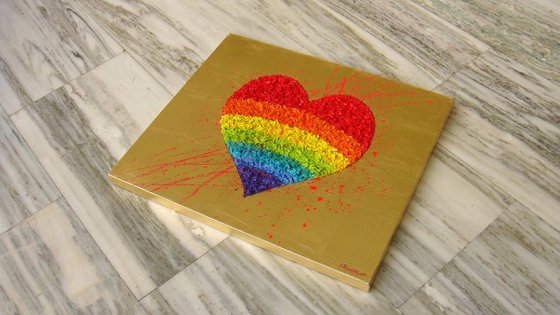 Rainbow, heart, love