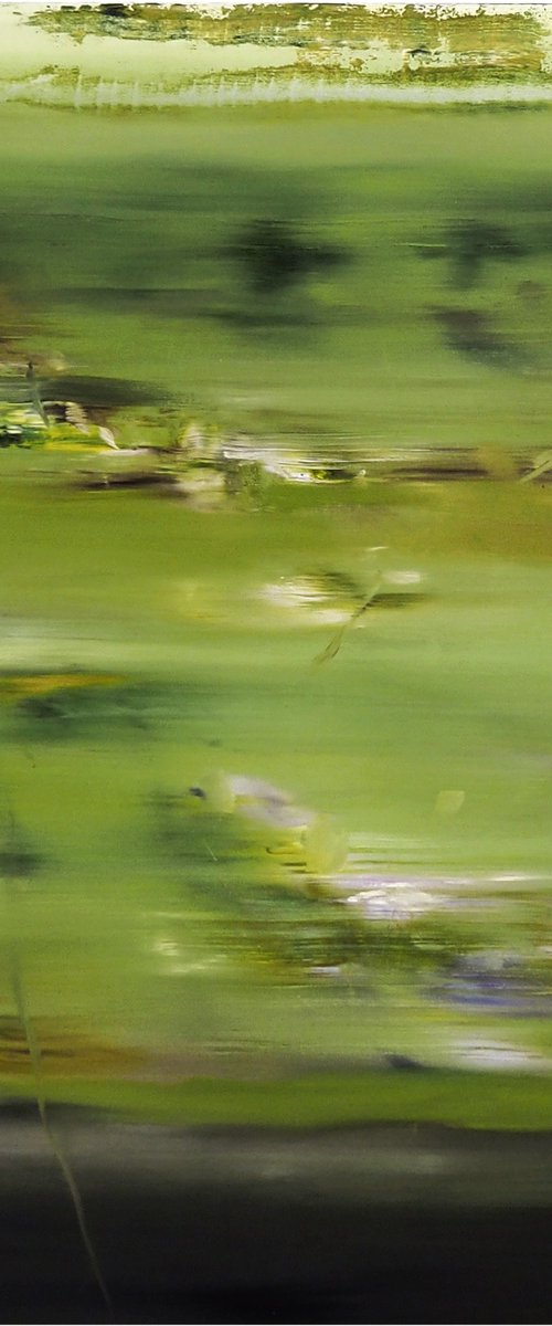 Percorso - Abstract green painting by Isabella Nazzarri