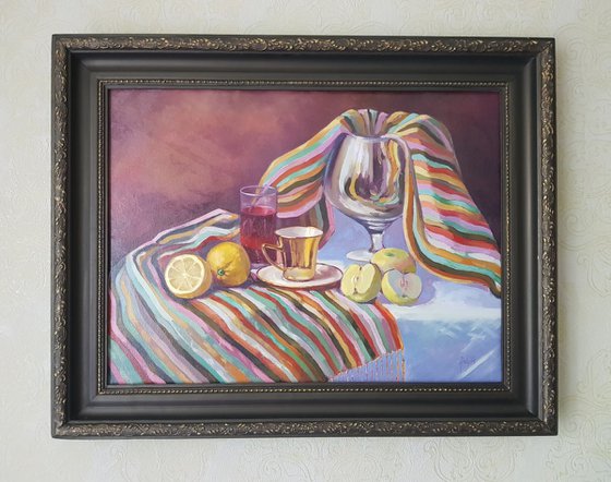 still life with lemon