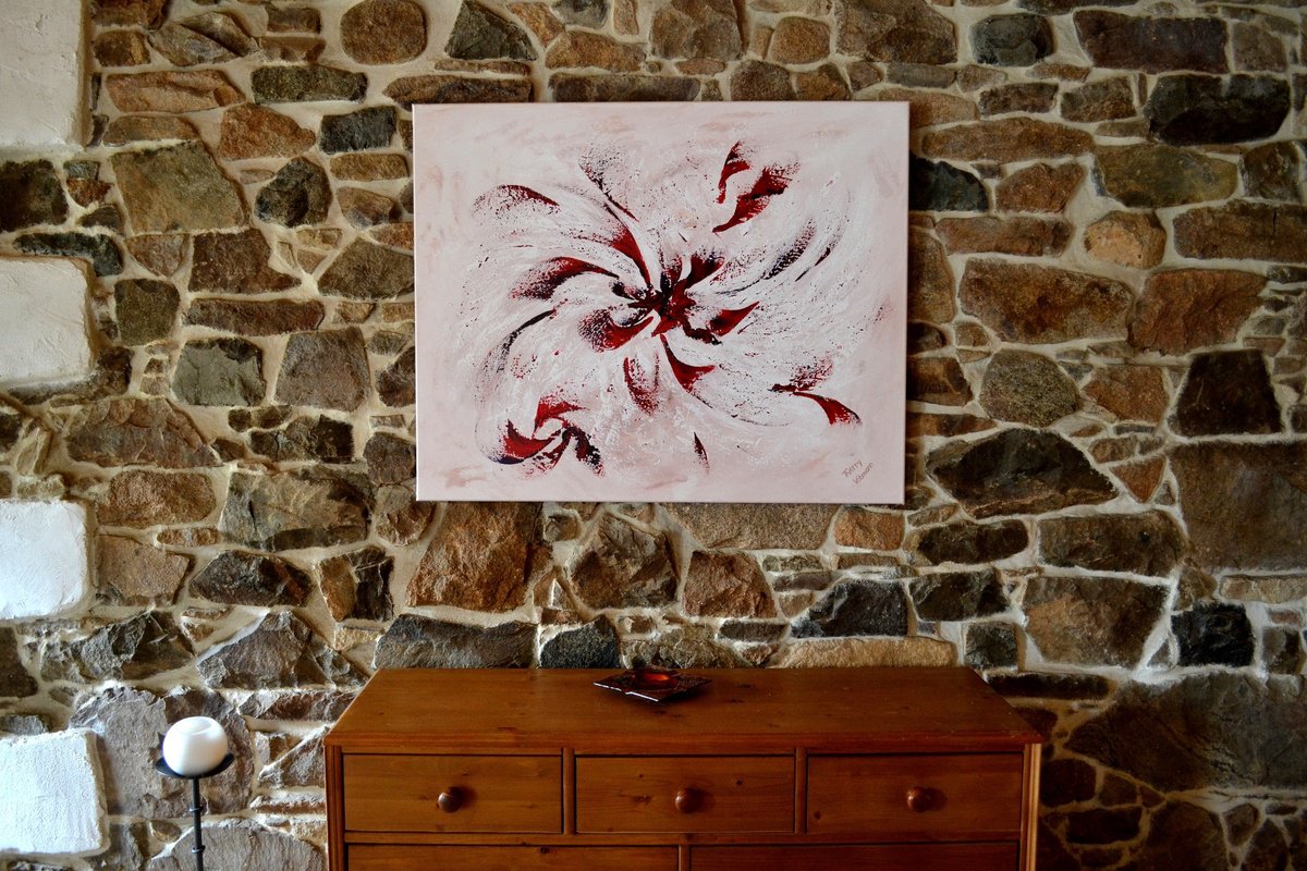 Abstract Acrylic Painting By Thierry Vobmann. Abstract ., 39 X 32", Born To Be Alive, Original Artwork