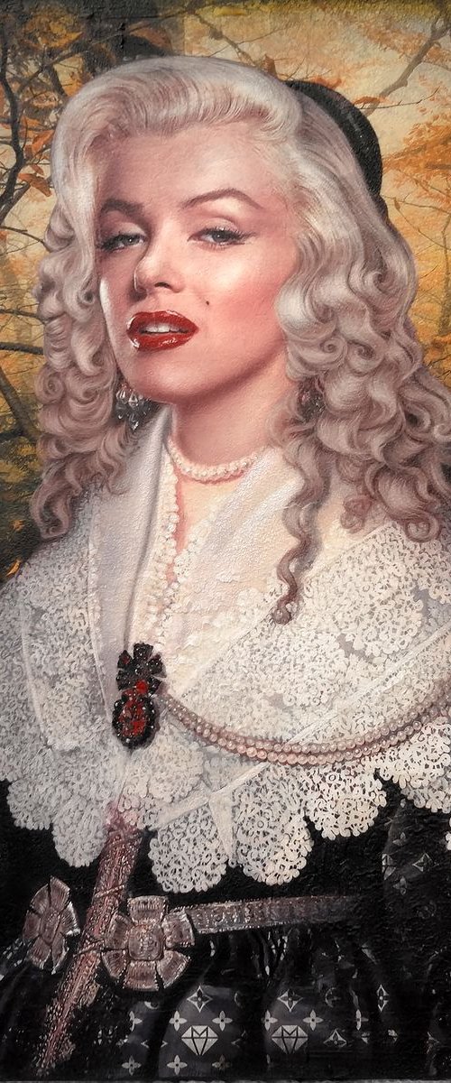 Marilyn Monroe versus Aegje Hasselaer (orignal Michiel Jansz van Mierevelt 1640) by Karin Vermeer