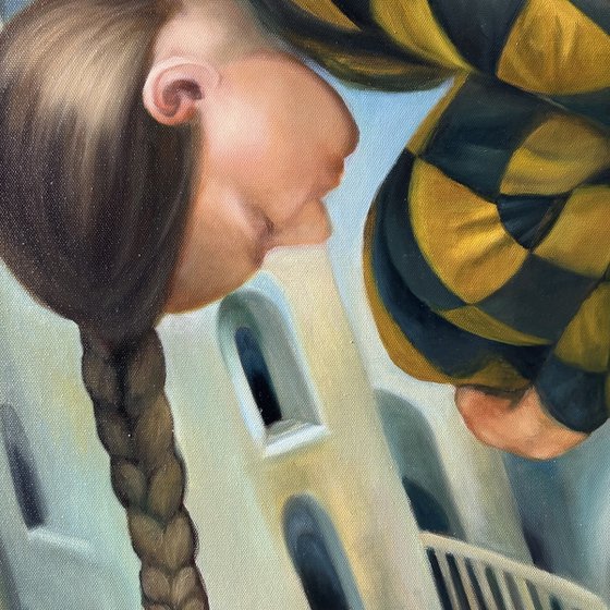 Original Oil Painting The Equilibrist Dream