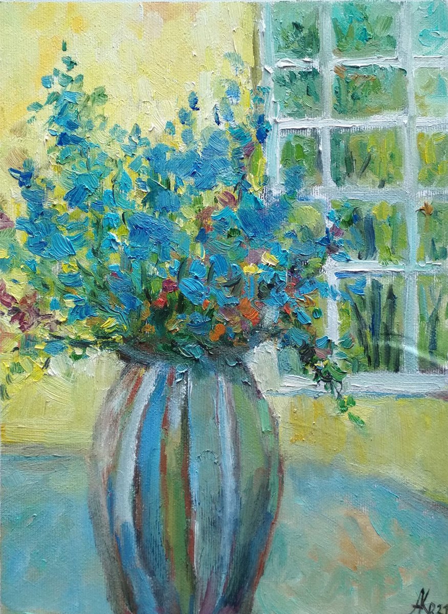 Pot with flowers by Ann Krasikova