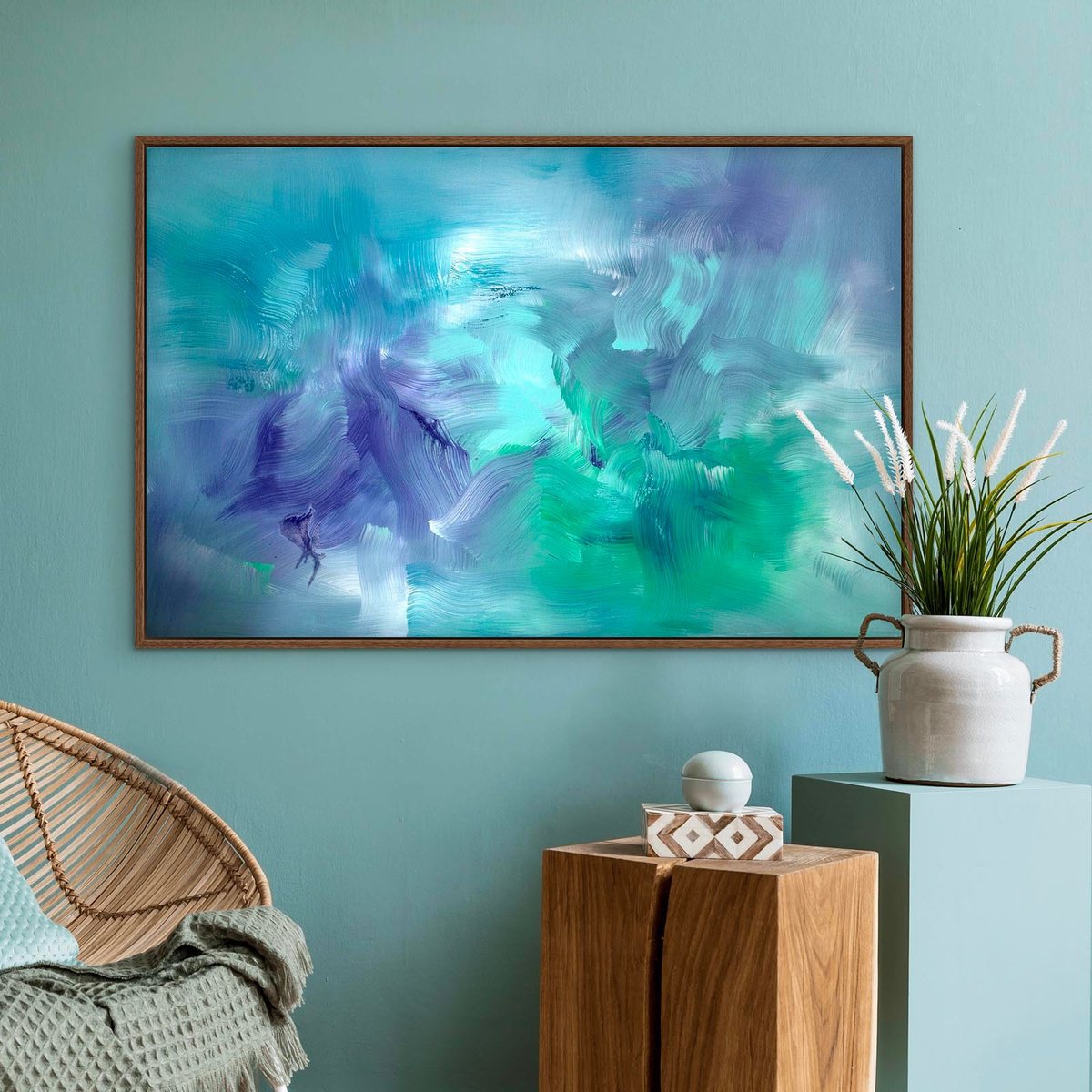 Abstract Acrylic Painting By Paresh Nrshinga Frsa, 40 X 26", Whispers Of The Tide, Original Artwork