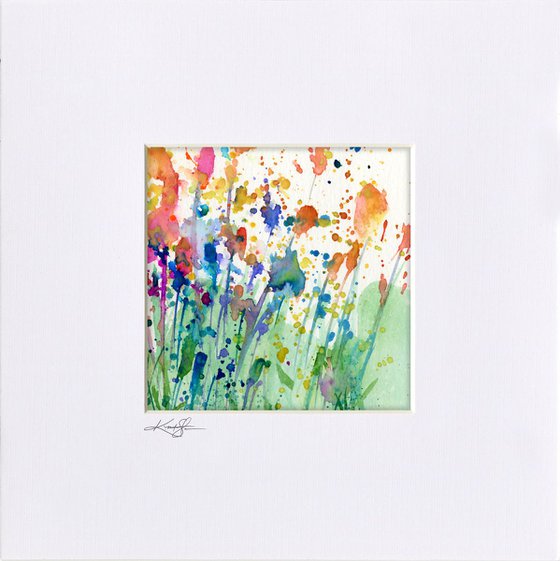 A Walk Among The Flowers 5 - Abstract Floral Watercolor painting by Kathy Morton Stanion