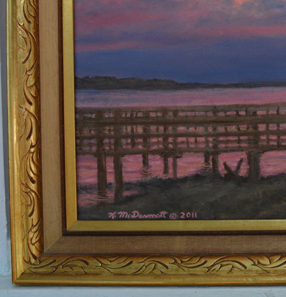 Night Sky at Lake Marion - 18X24 oil - Framed (SOLD)